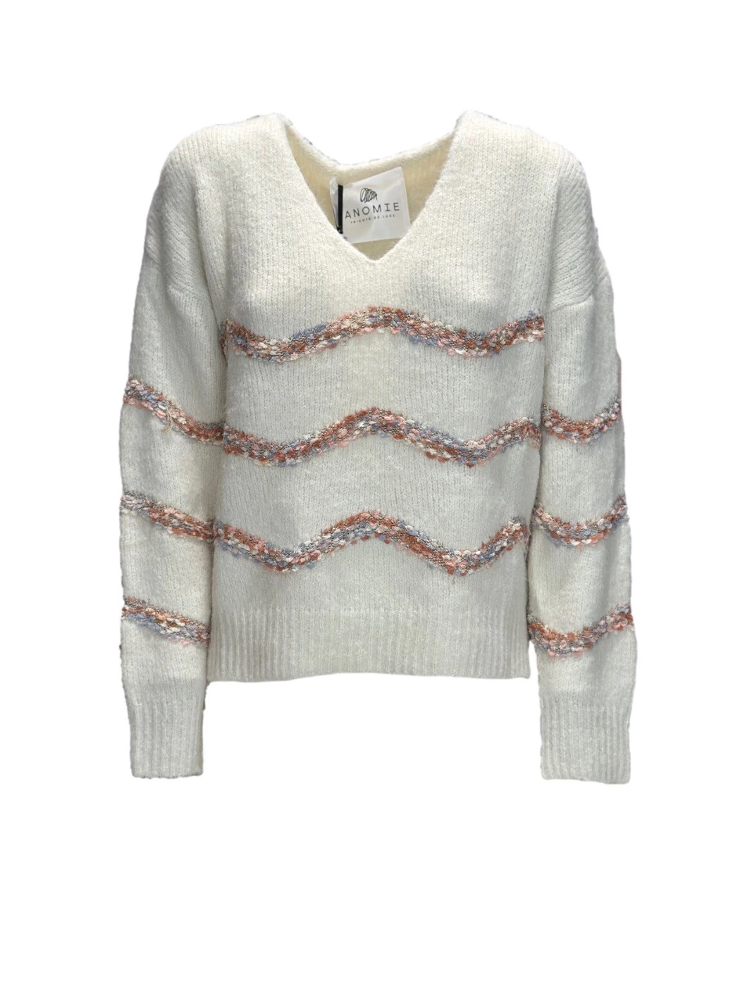 Sweater with zizag embroidery ANOMIE