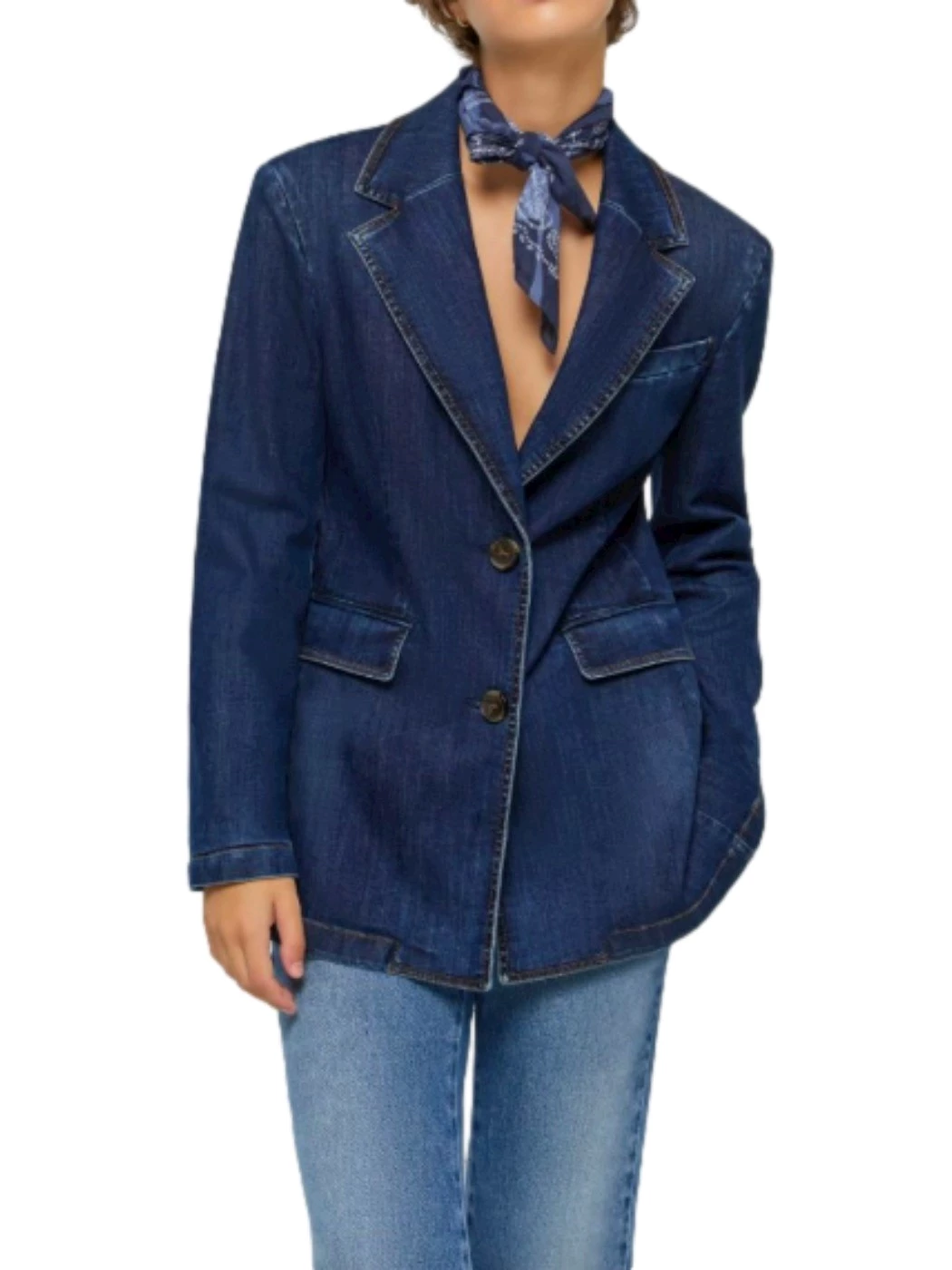IBlues Fitted Stretch Denim Jacket