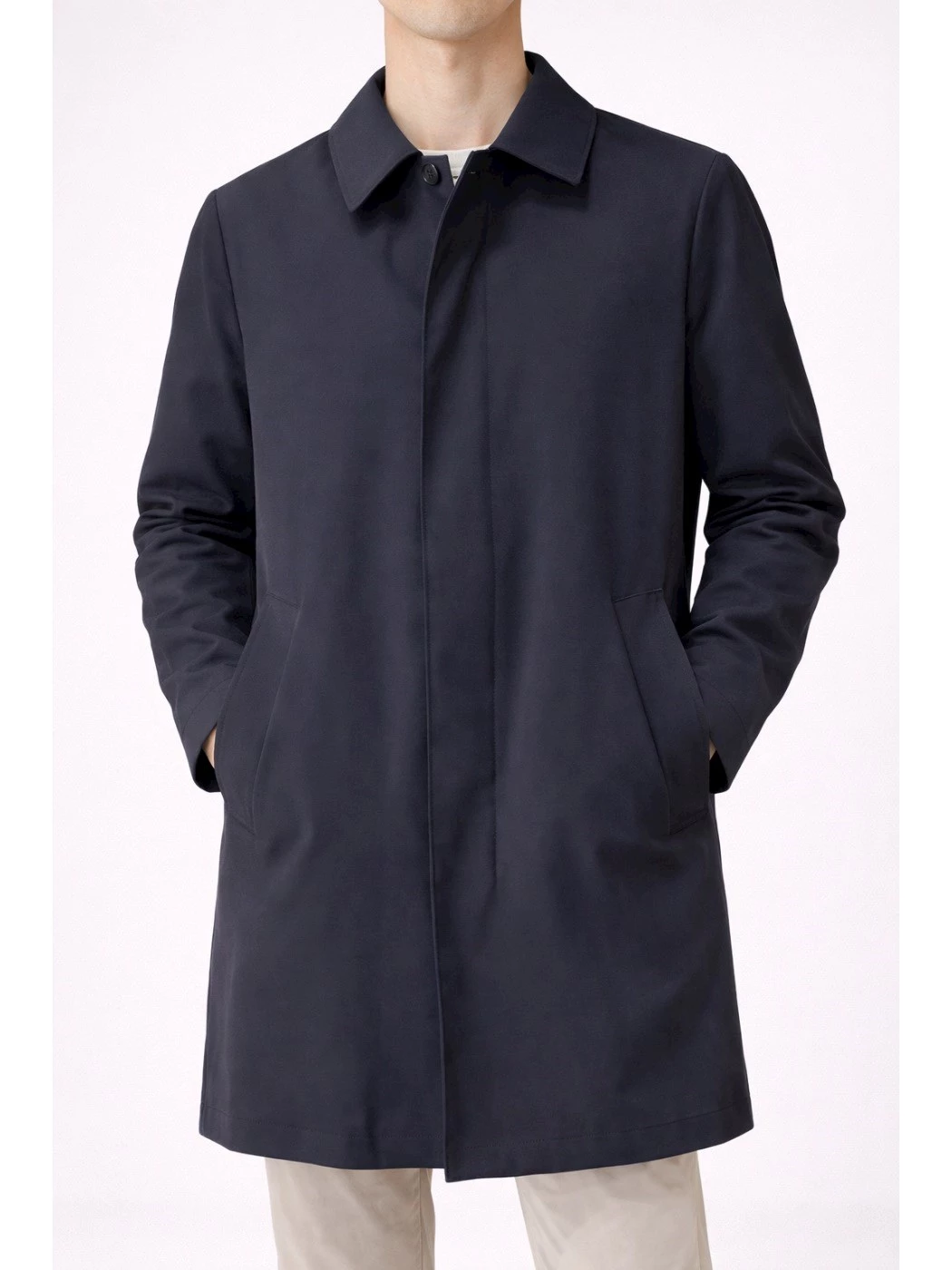Single-breasted stretch trench coat QB/24