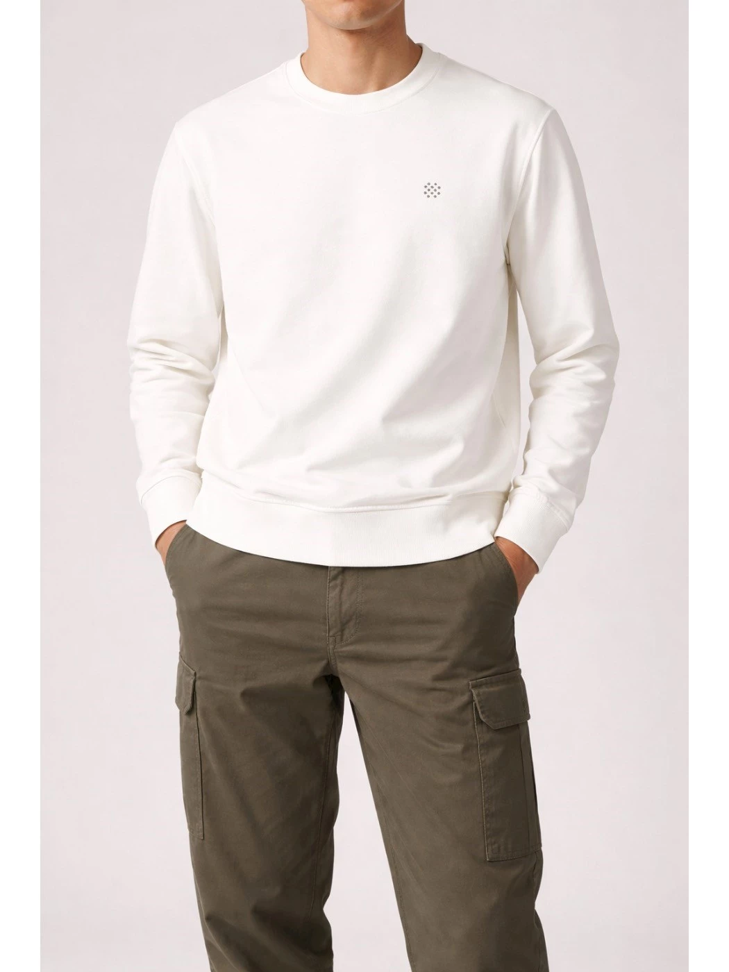 Long sleeve crewneck sweatshirt with cuffs QB/24