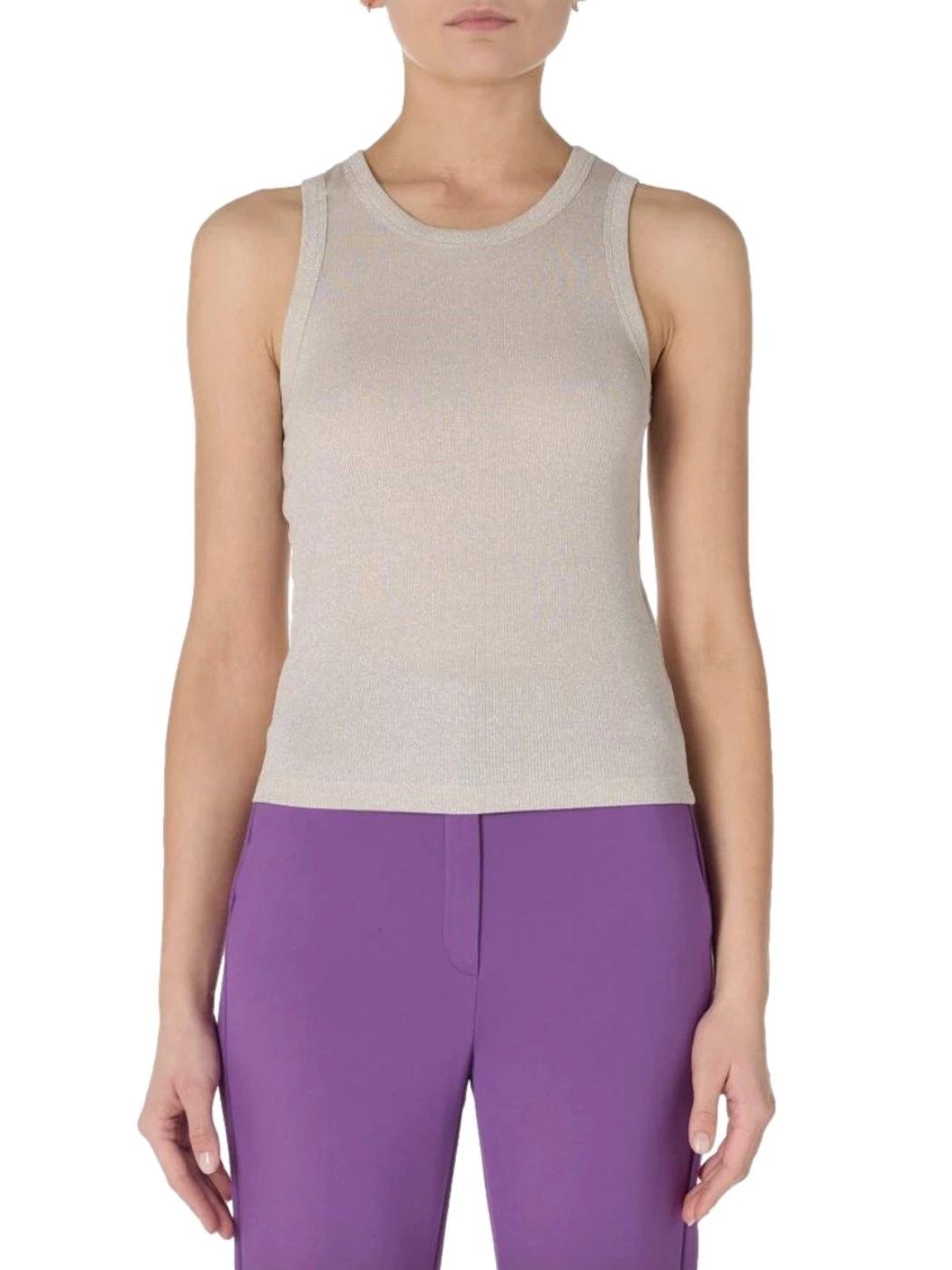 Emme Marella jersey lamé tank top