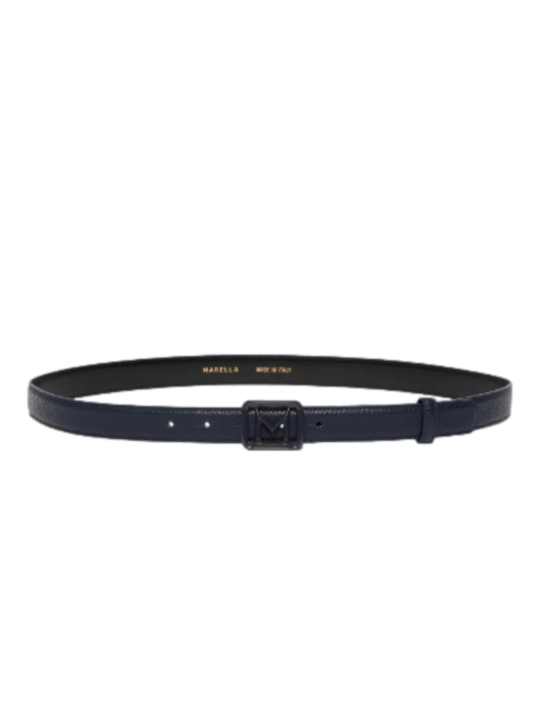 Leather belt with Marella logo buckle