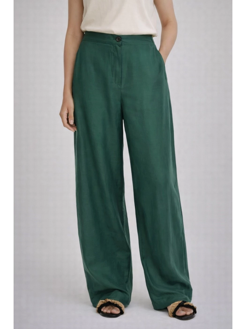 IBlues silk and cotton blend muslin trousers