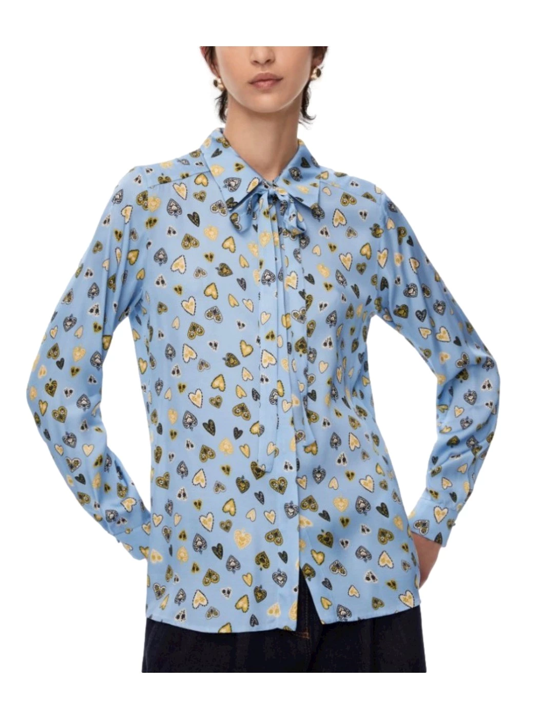 IBlues patterned viscose satin shirt