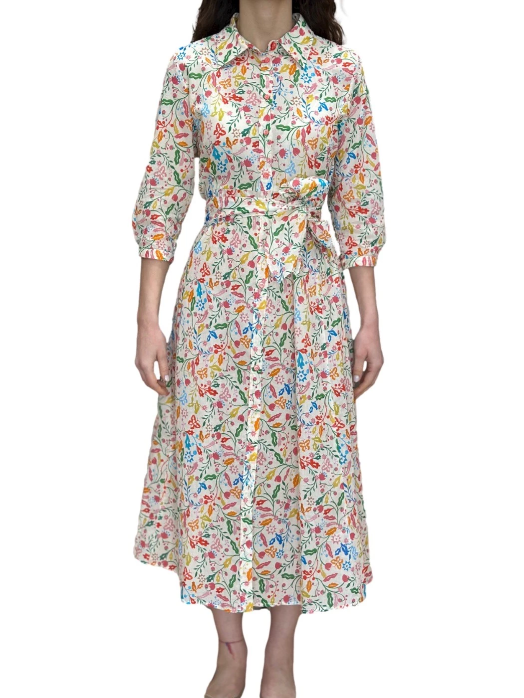 IBlues patterned cotton muslin dress