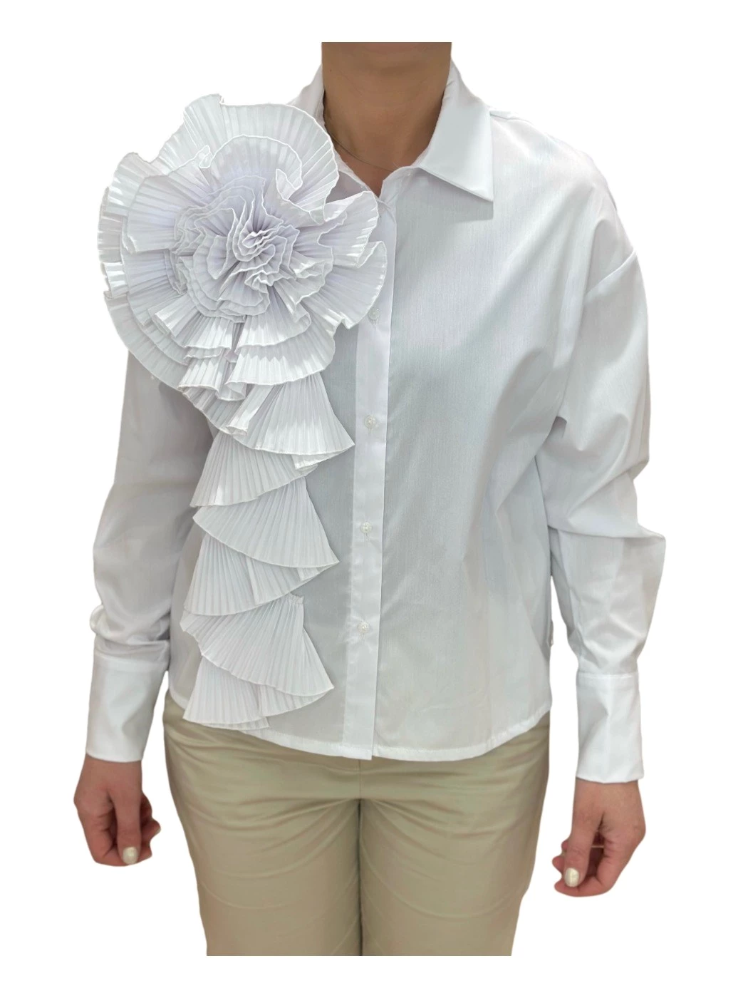 Shirt with flower appliqué SOLOTRE
