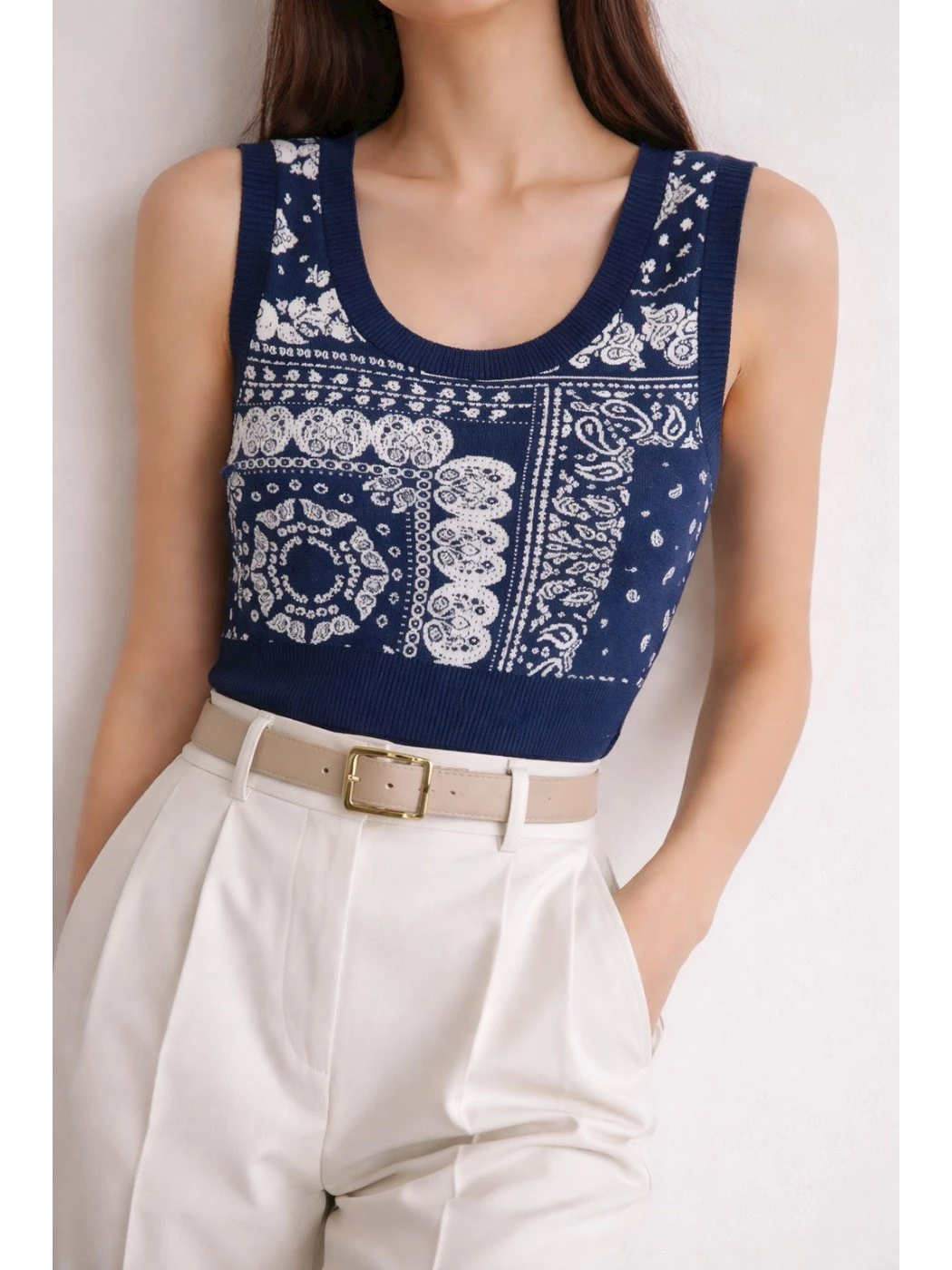 IBlues patterned knit vest