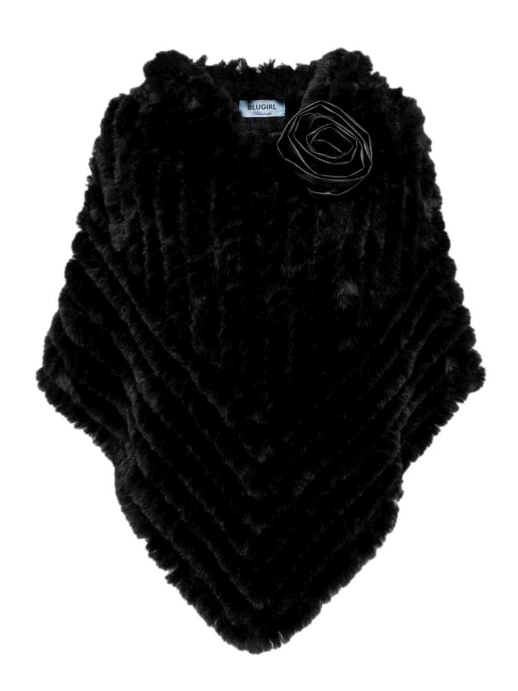 Faux fur poncho with brooch BLUGIRL
