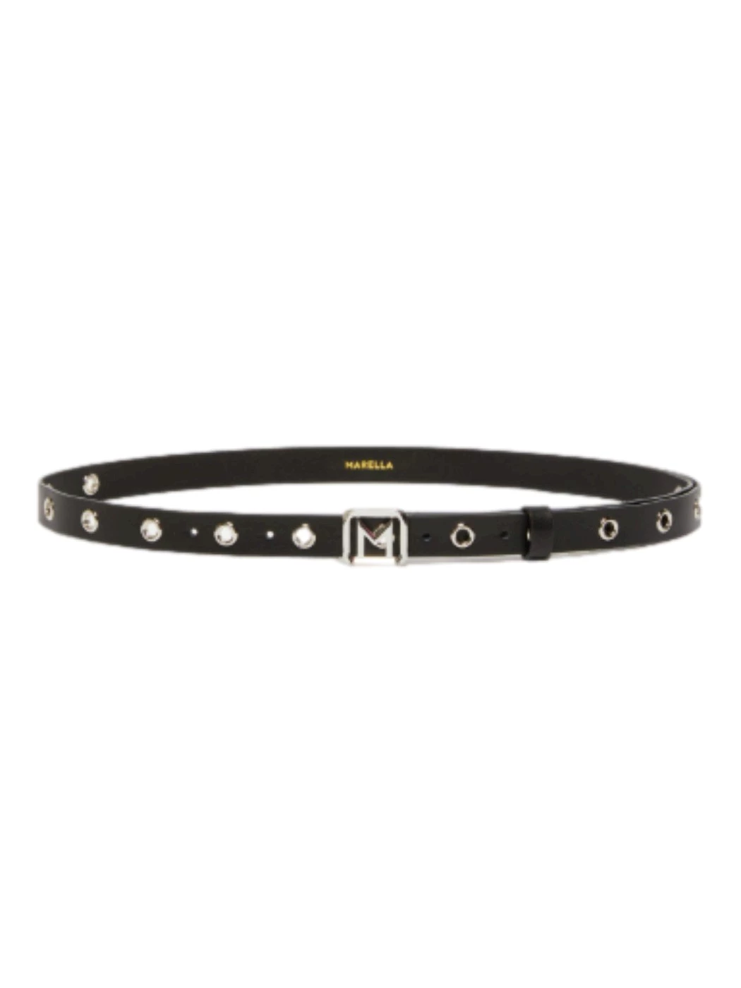 Leather belt with Marella eyelets
