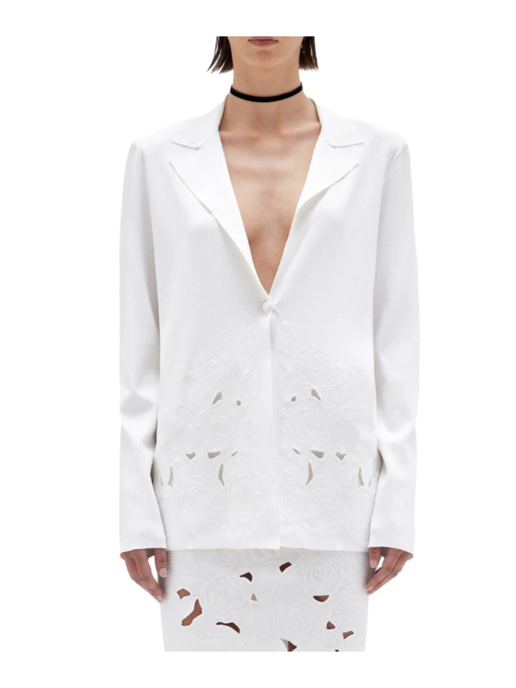 Knitted blazer jacket with BLUGIRL embroidery
