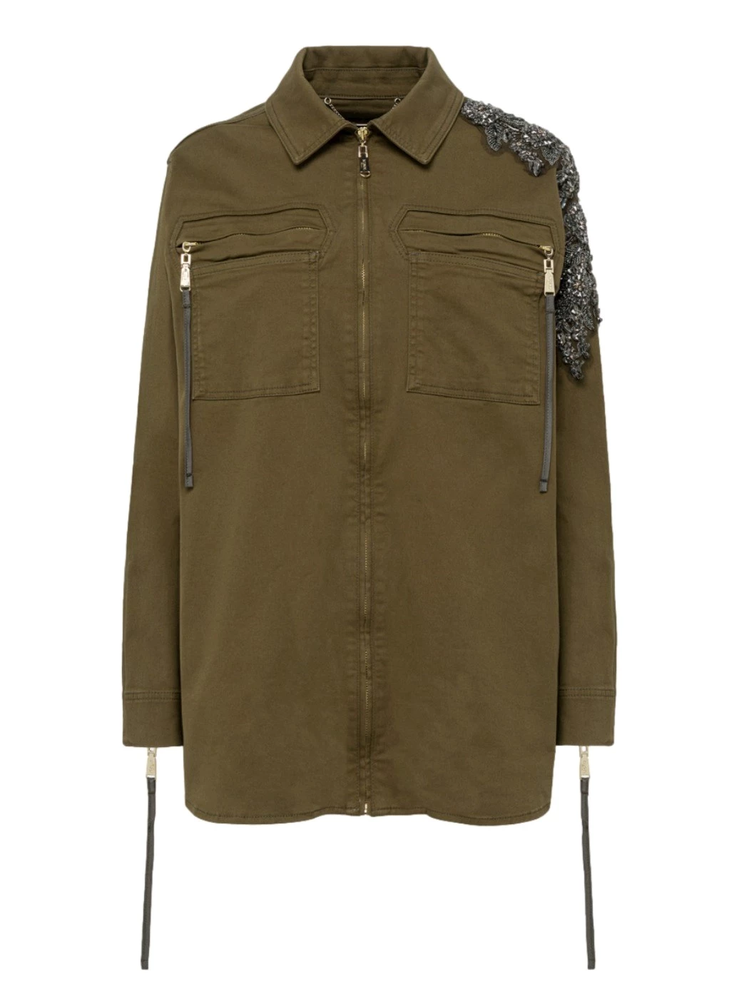 Gabardine jacket with embroidered patch BLUGIRL