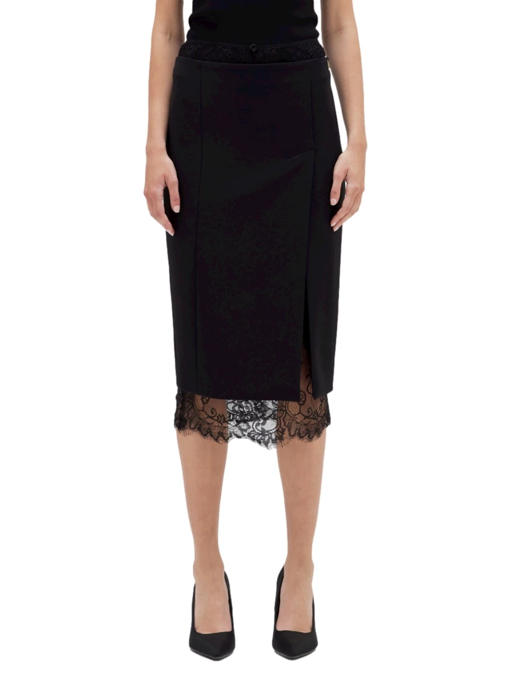 Lightweight crepe skirt with slit BLUGIRL
