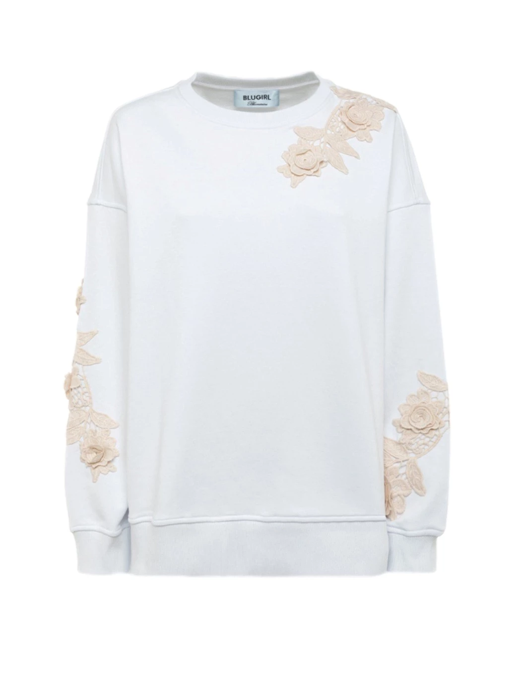 Cotton blend sweatshirt with macramé BLUGIRL