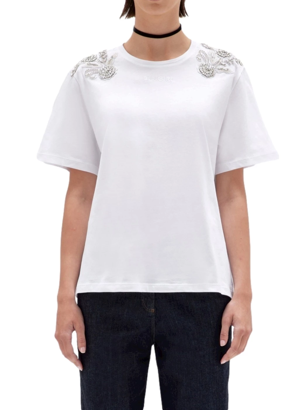 T-Shirt with embroidered patches BLUGIRL