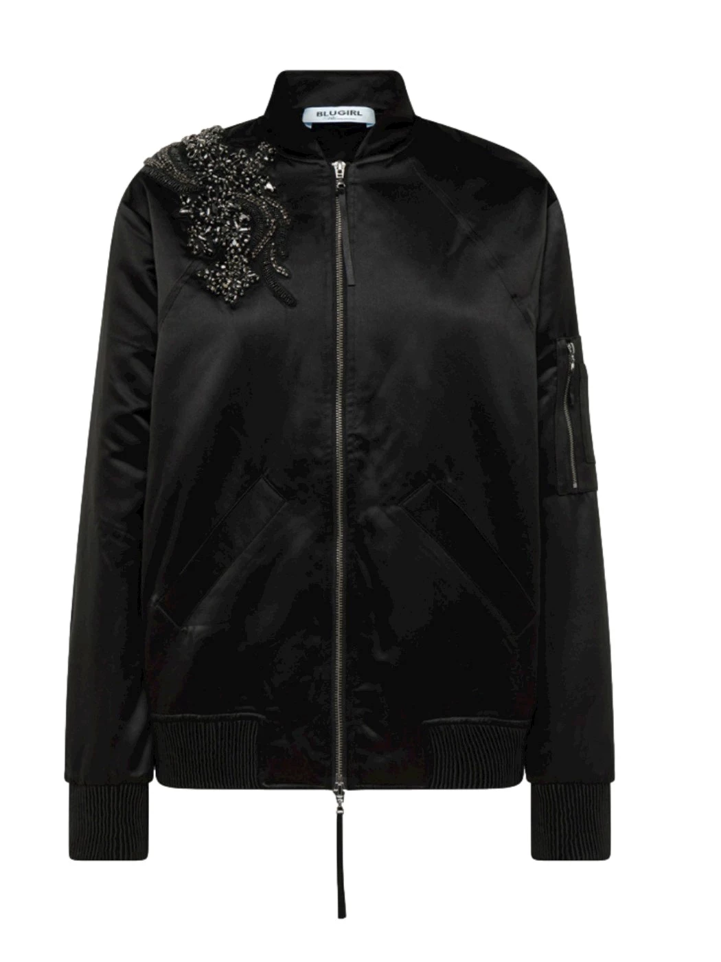 Satin bomber jacket with BLUGIRL applications