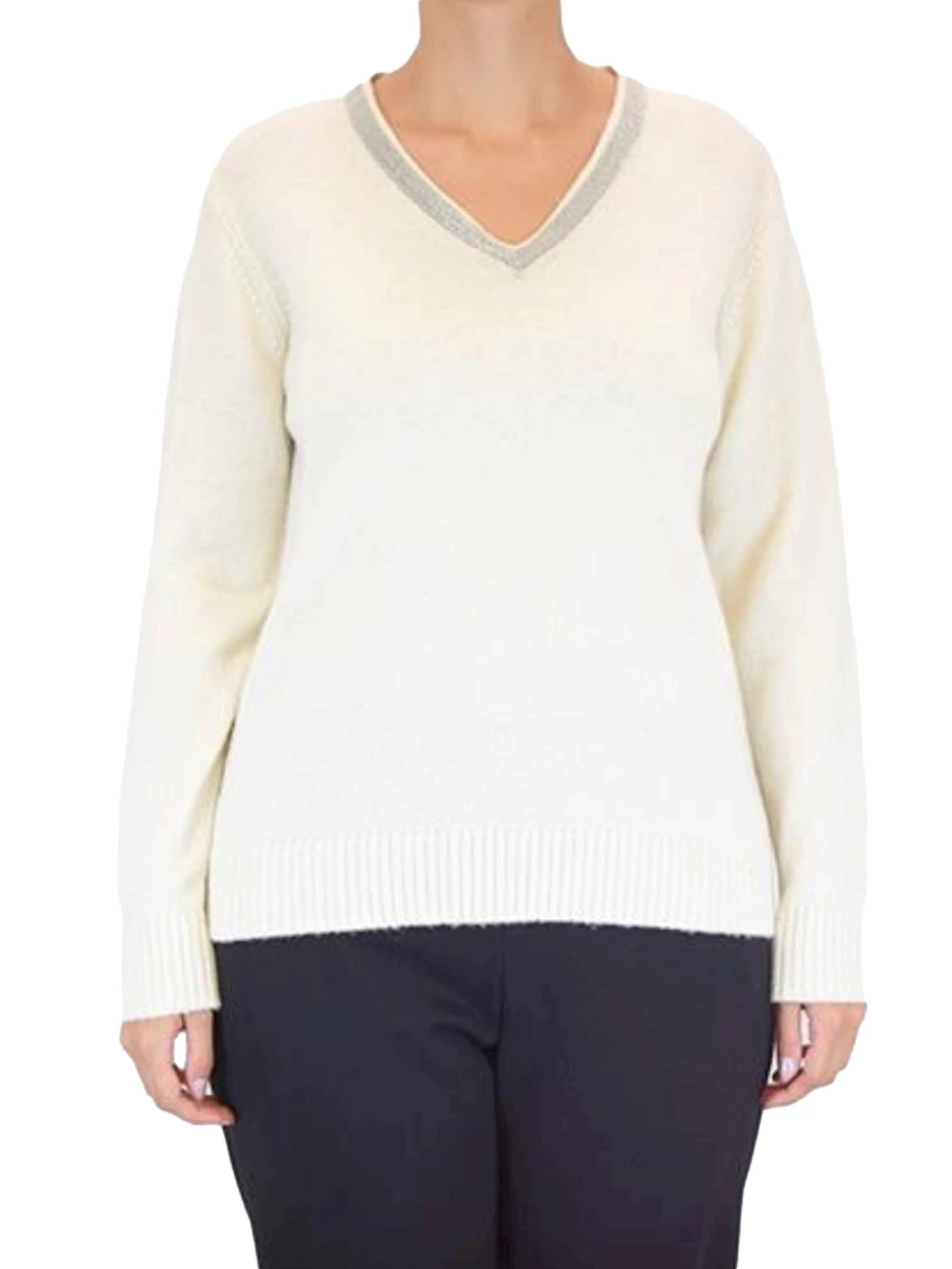 Lamé v-neck sweater Giulia Valli