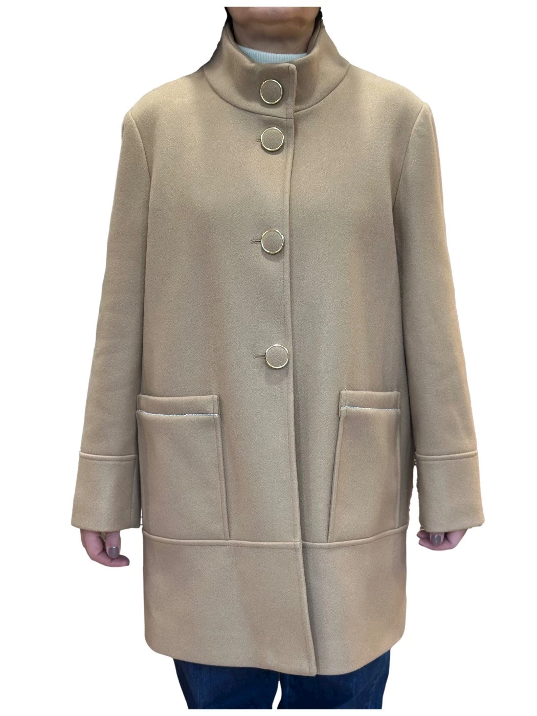 Coat with button in Giulia Valli fabric
