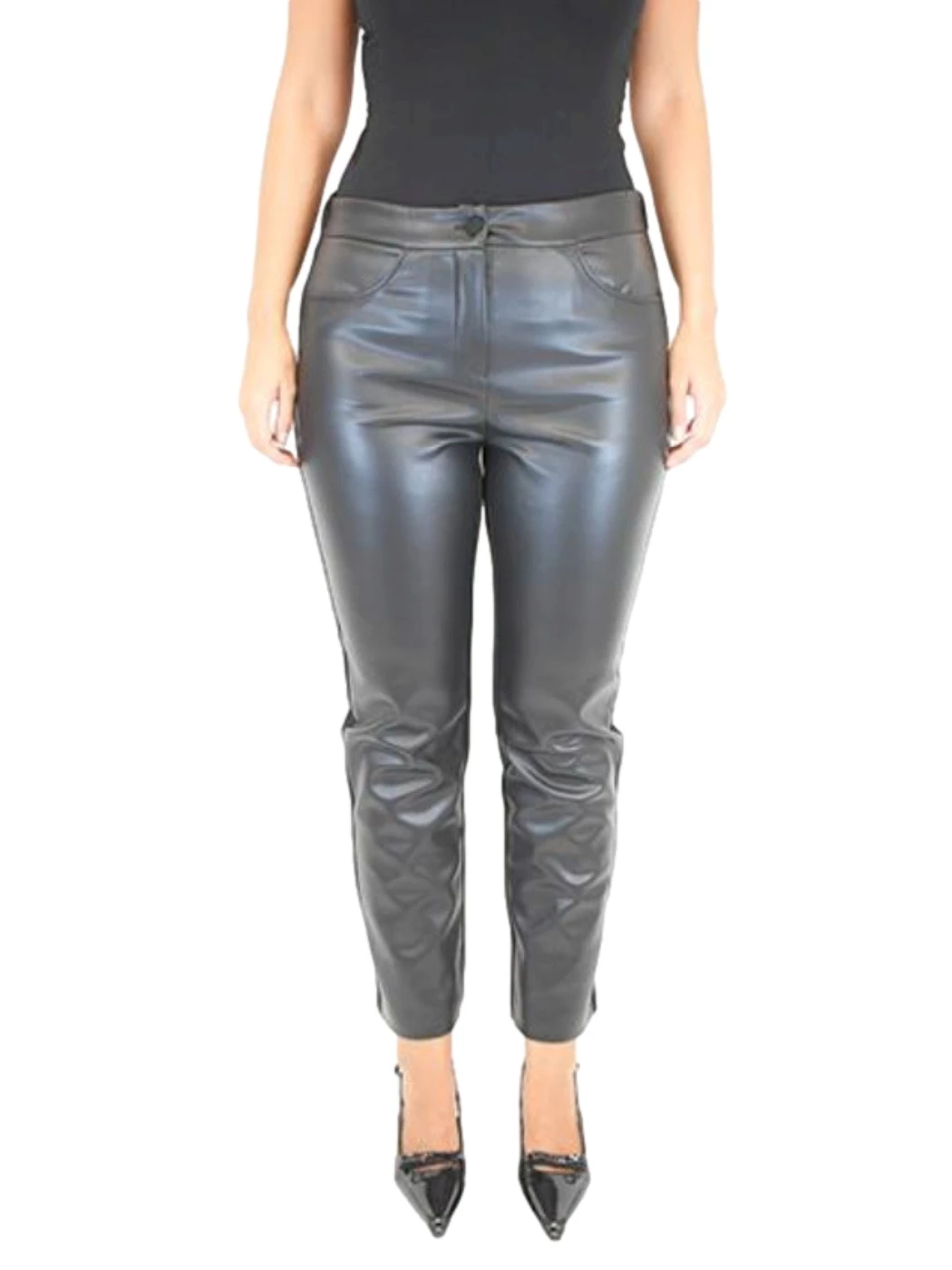 Giulia Valli faux leather trousers