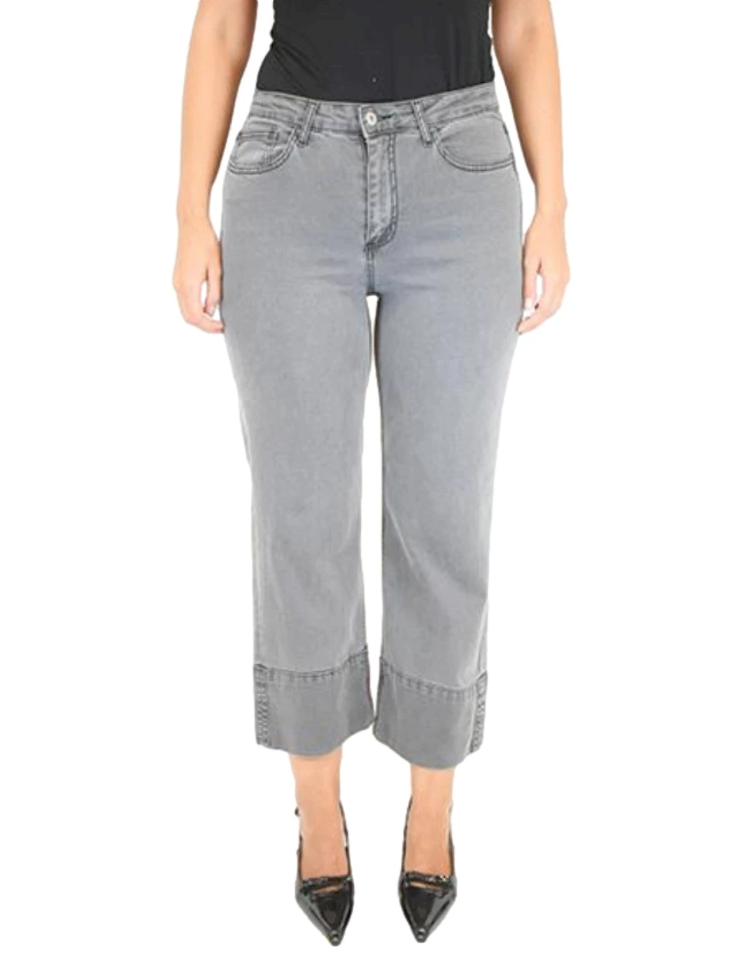 Giulia Valli grey denim trousers