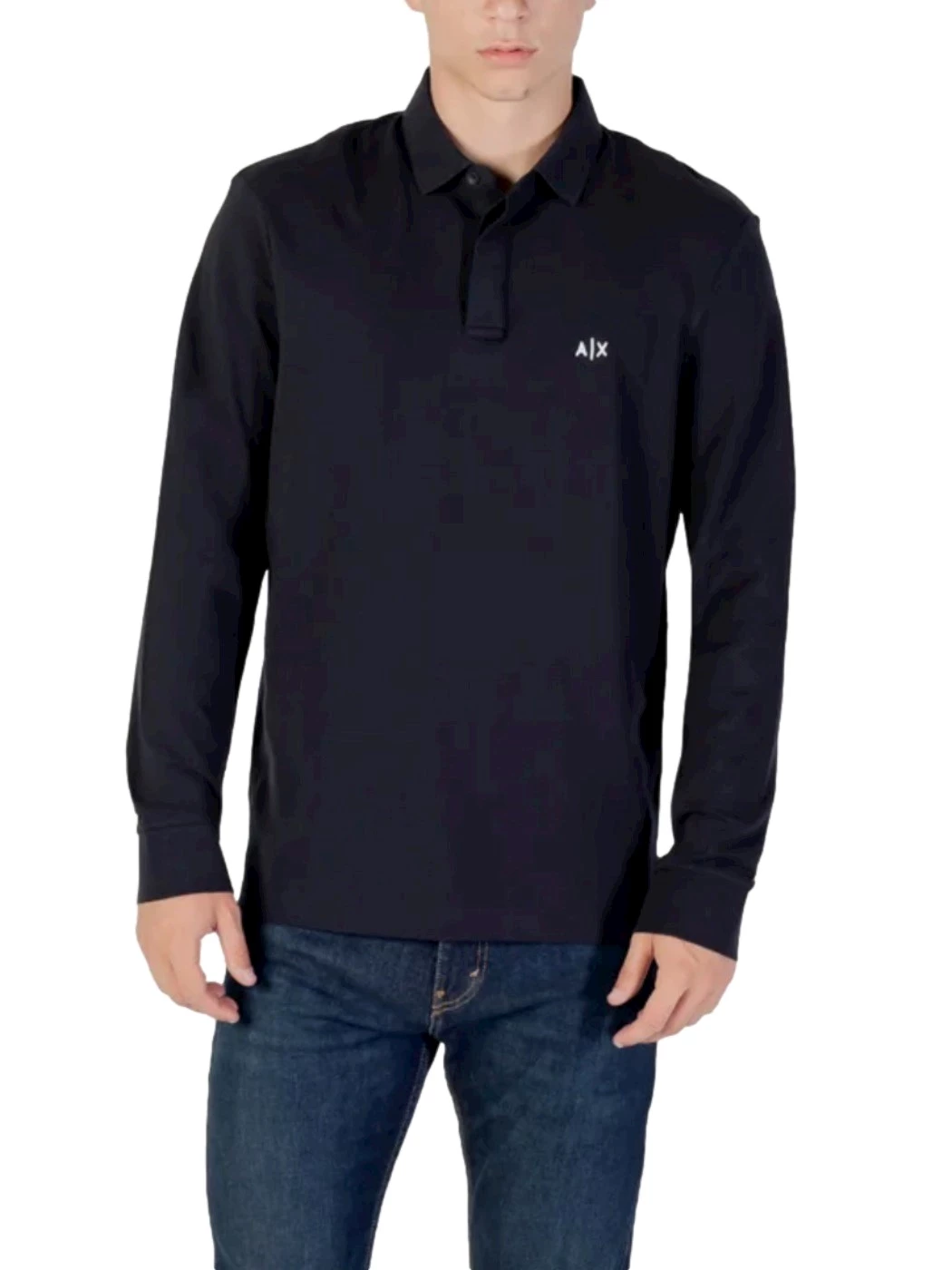 Armani Exchange basic solid color polo shirt