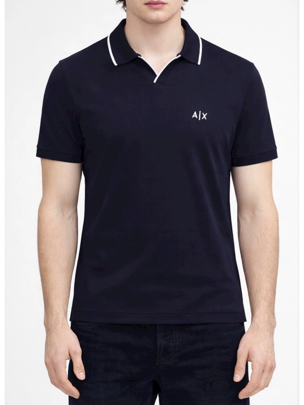 Armani Exchange breathable cotton piqué polo shirt