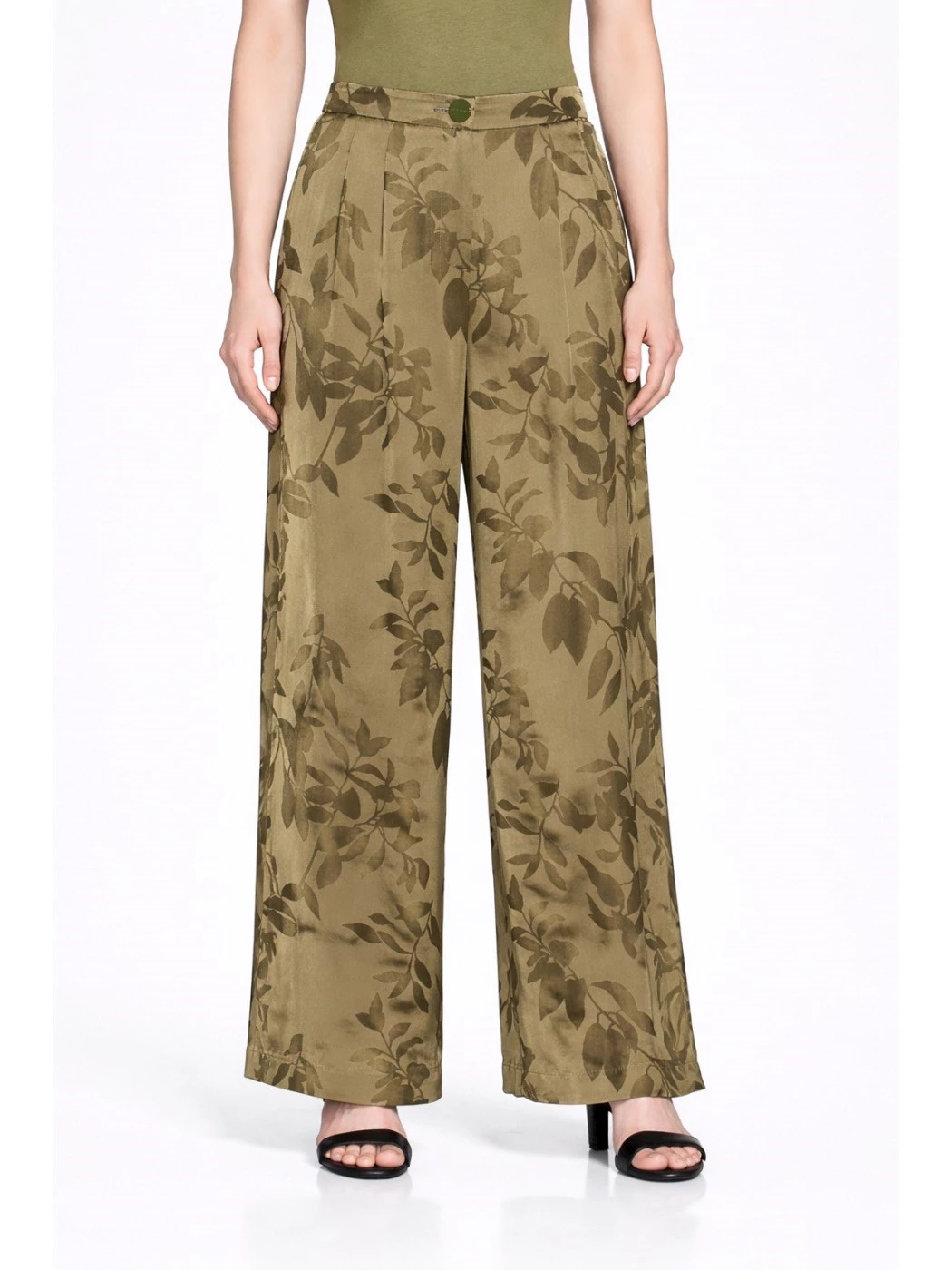Armani Exchange jacquard viscose palazzo trousers