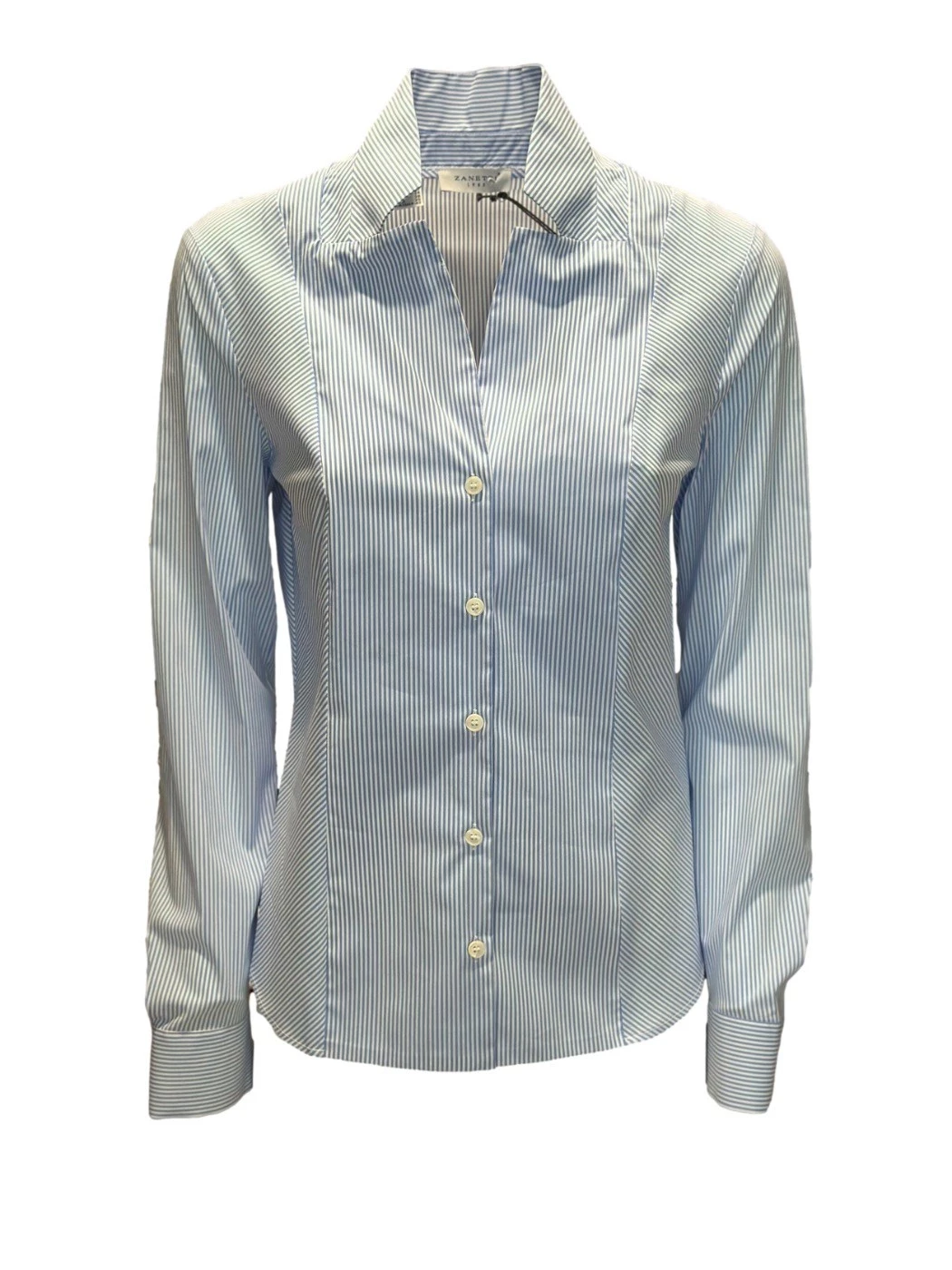 Zanetti light blue striped shirt