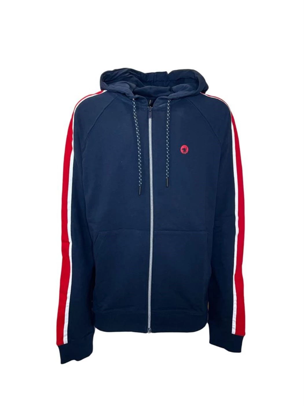 Central opening sweatshirt with zip and hood