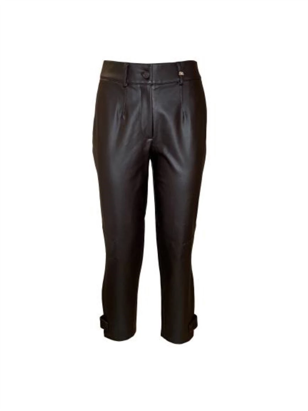 LuckyLu eco-leather jogger trousers