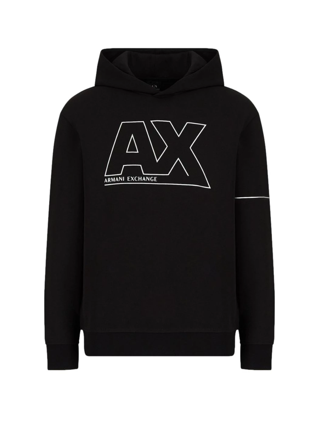 Fullzip sweatshirt with Armani Exchange shiny metal logo and det