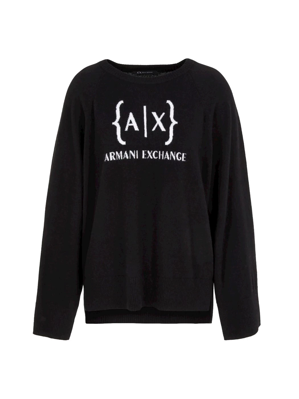 Wool blend sweater with Armani Exchange embroidered logo
