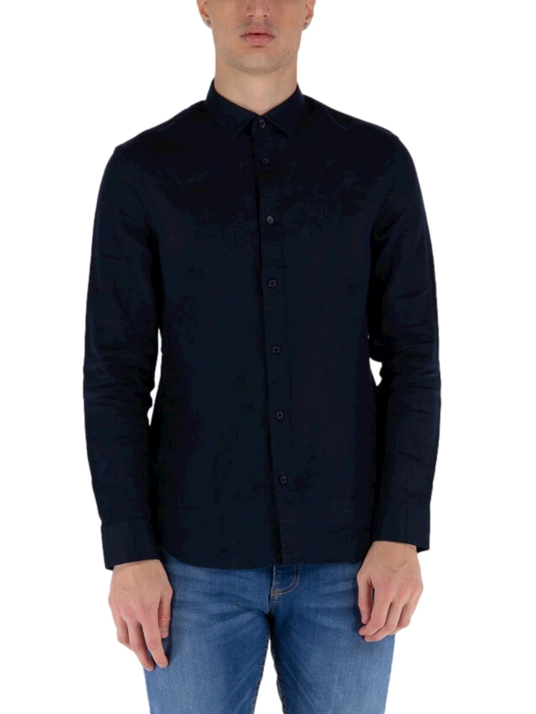 Solid Color Linen Shirt Armani Exchange