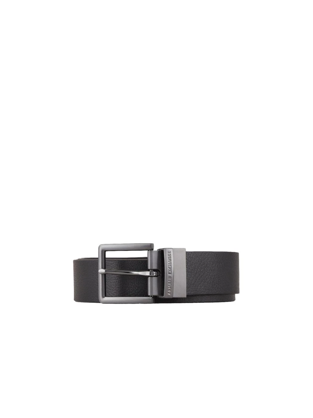Leather belt with Armani Exchange metal buckle