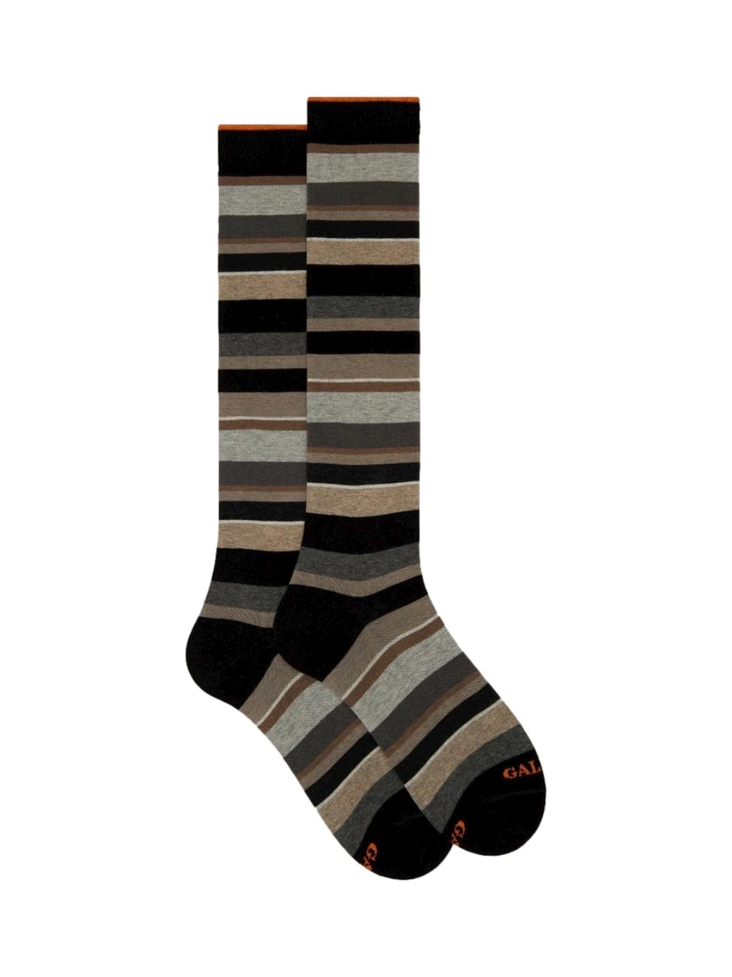 Men's long socks cotton striped multicolor Gallo