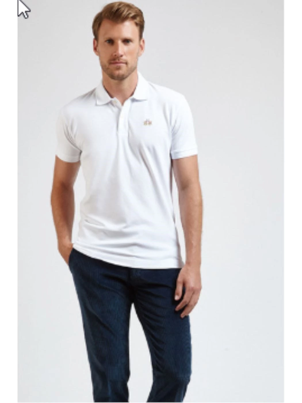 Basic cotton pique polo with small embroidered logo