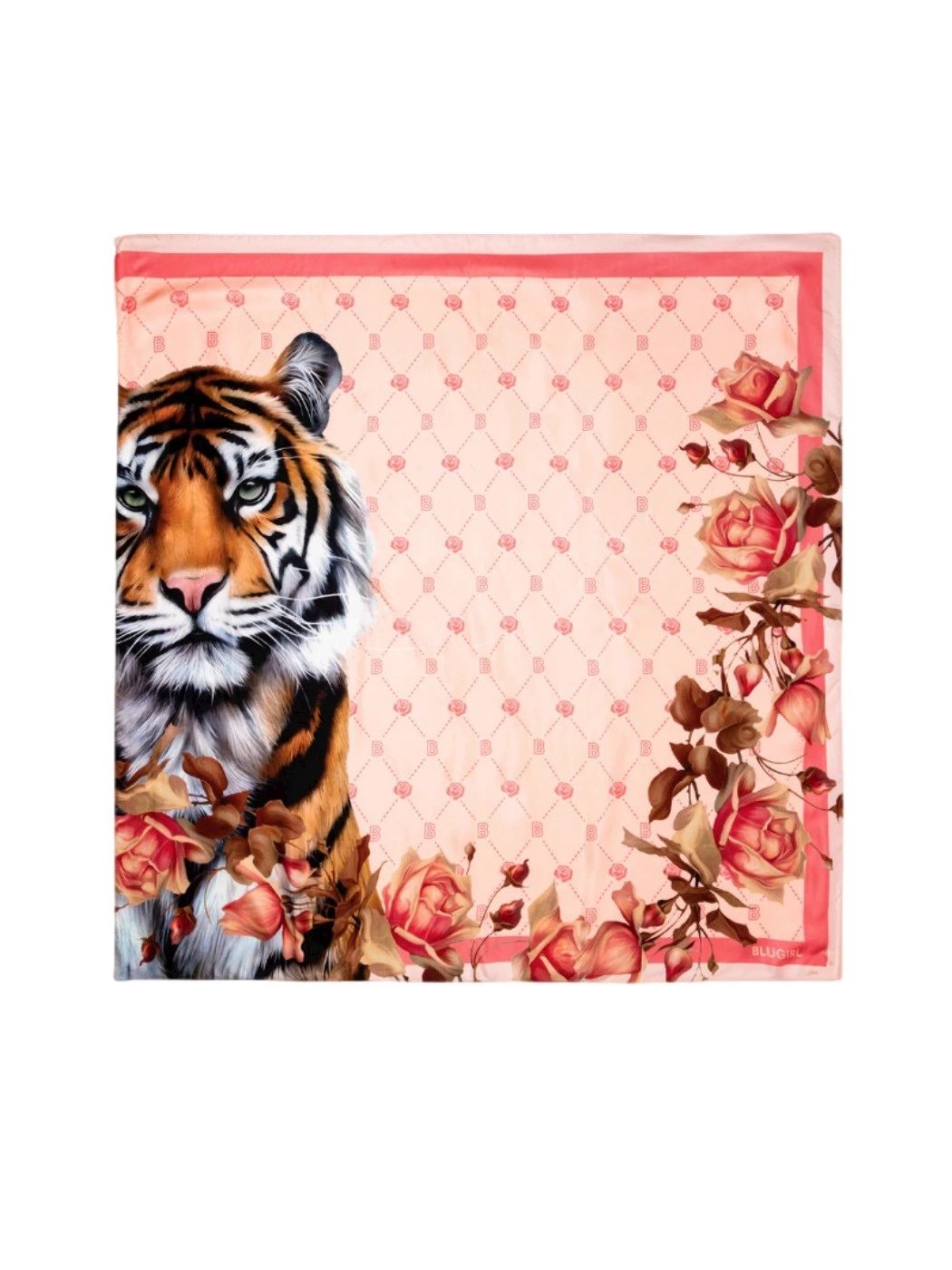 Scarf with tiger and rose print BLUGIRL