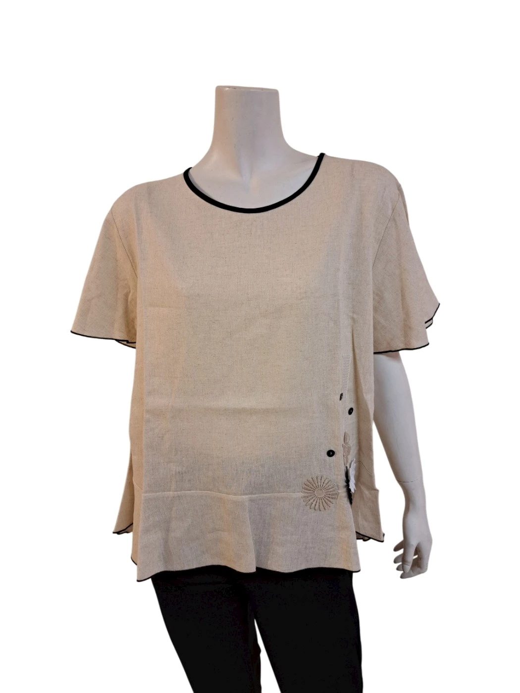 Casacca Manica Corta Misto Lino Donna 1060