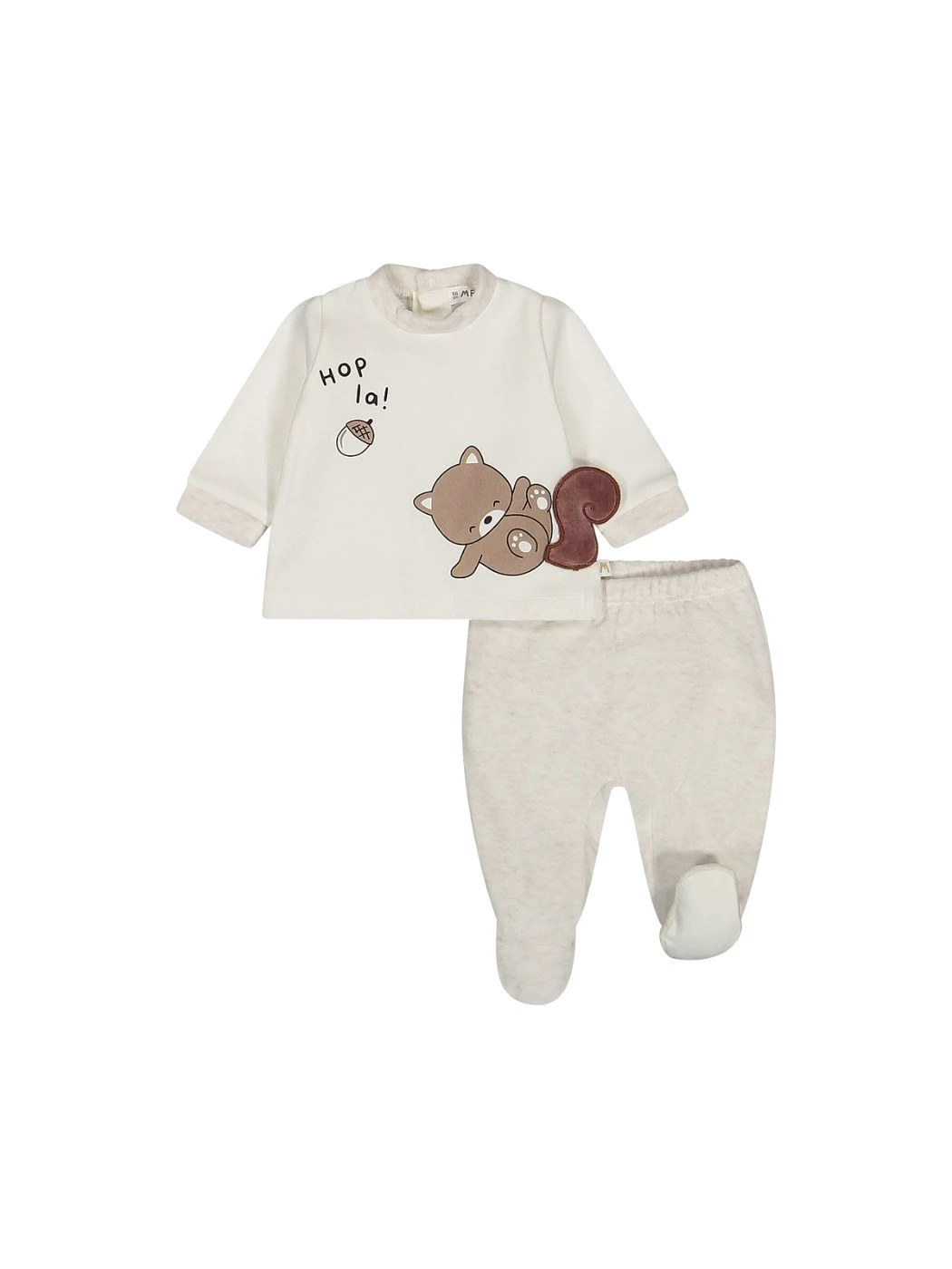 Completo Con Piede Ciniglia Neonato 24Q3160