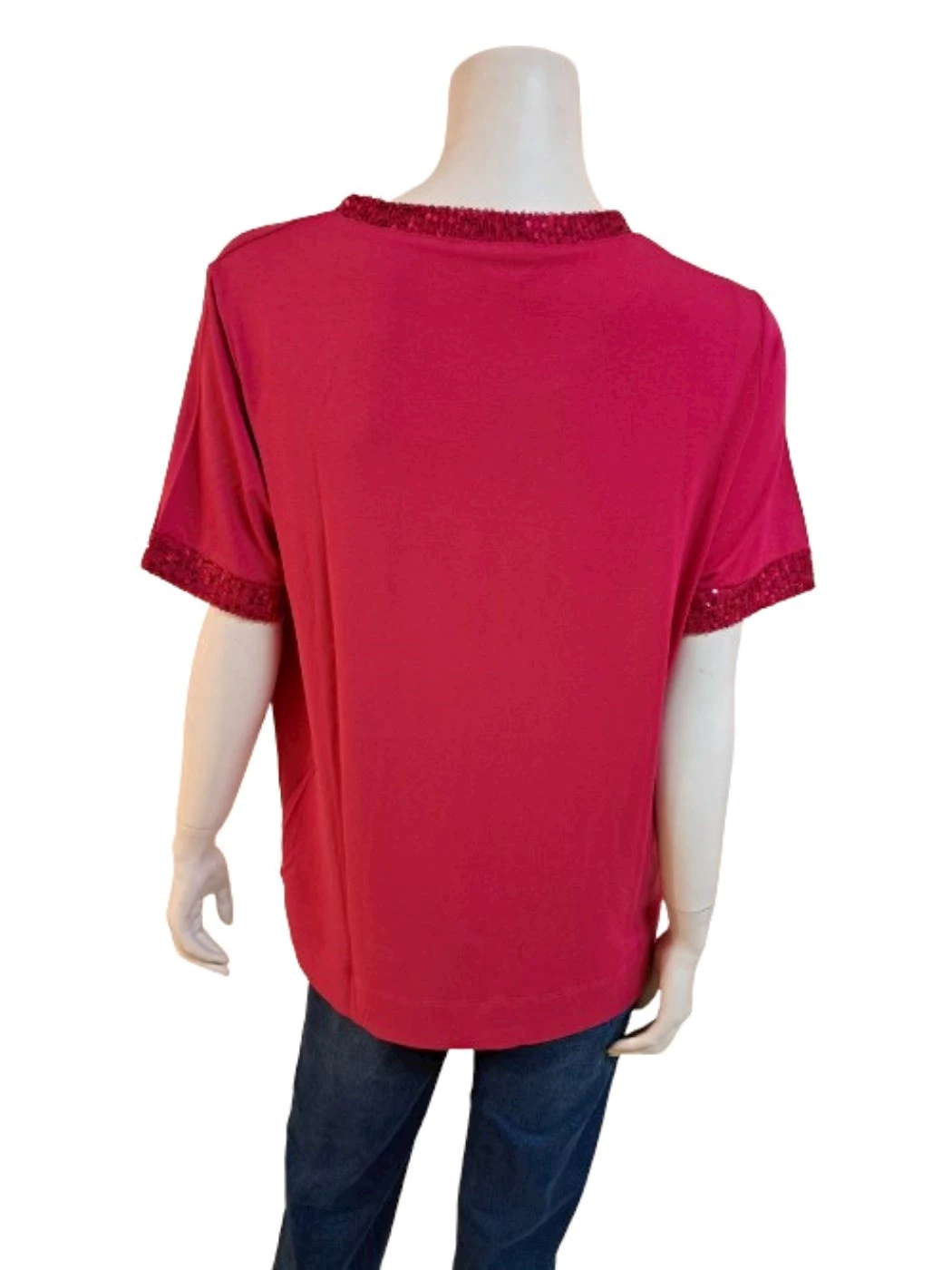 Girocollo Manica Corta Paillettes Donna C291