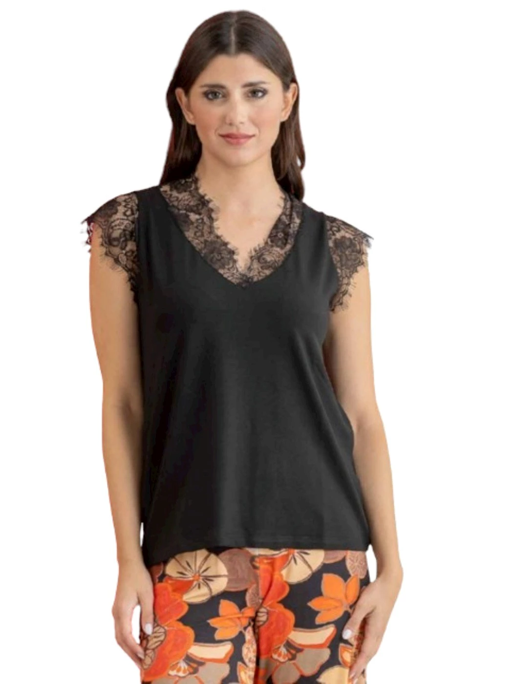 Canotta Scollo V Donna C304