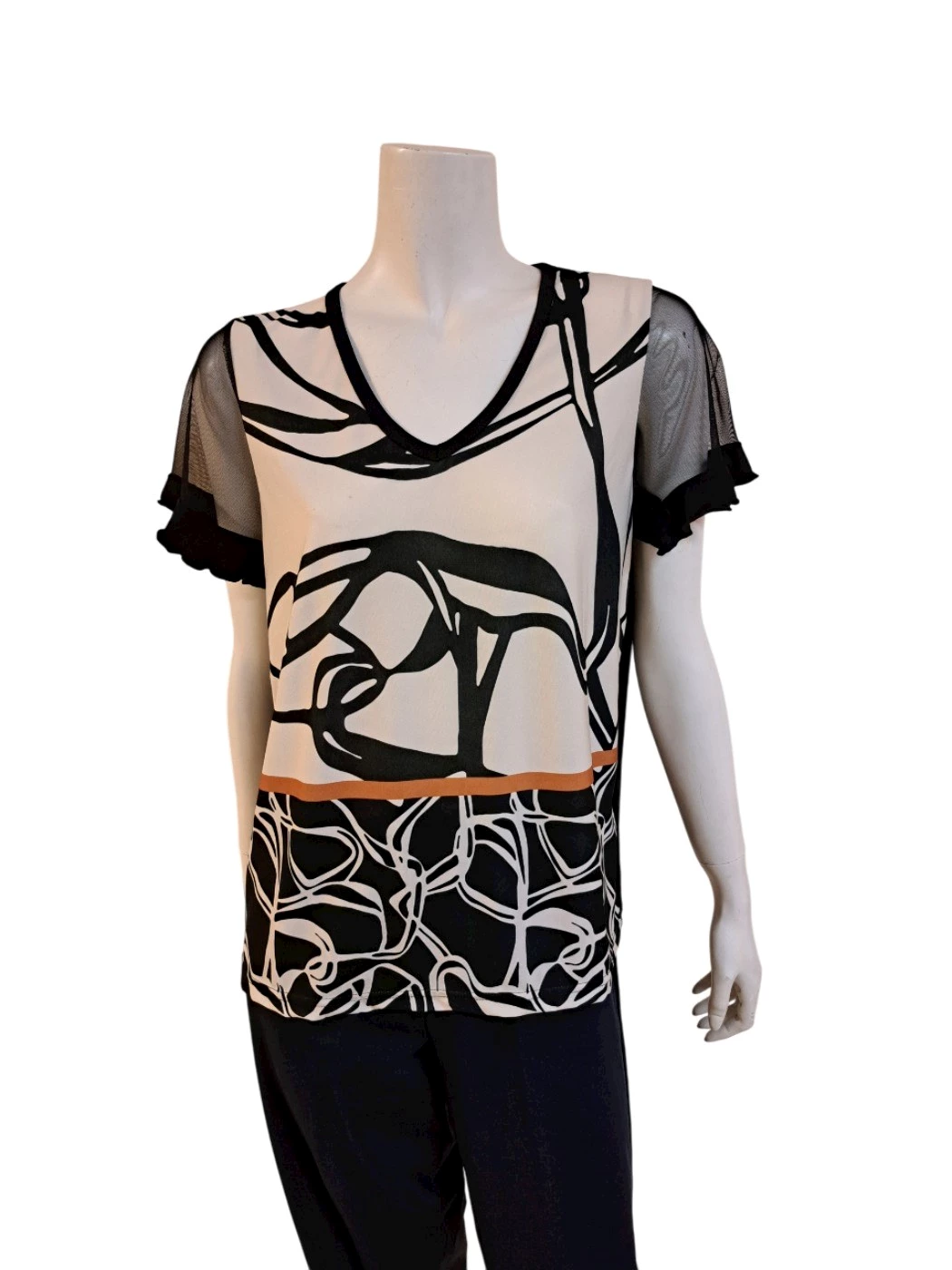 Maglia Scollo V Manica Corta Donna C419