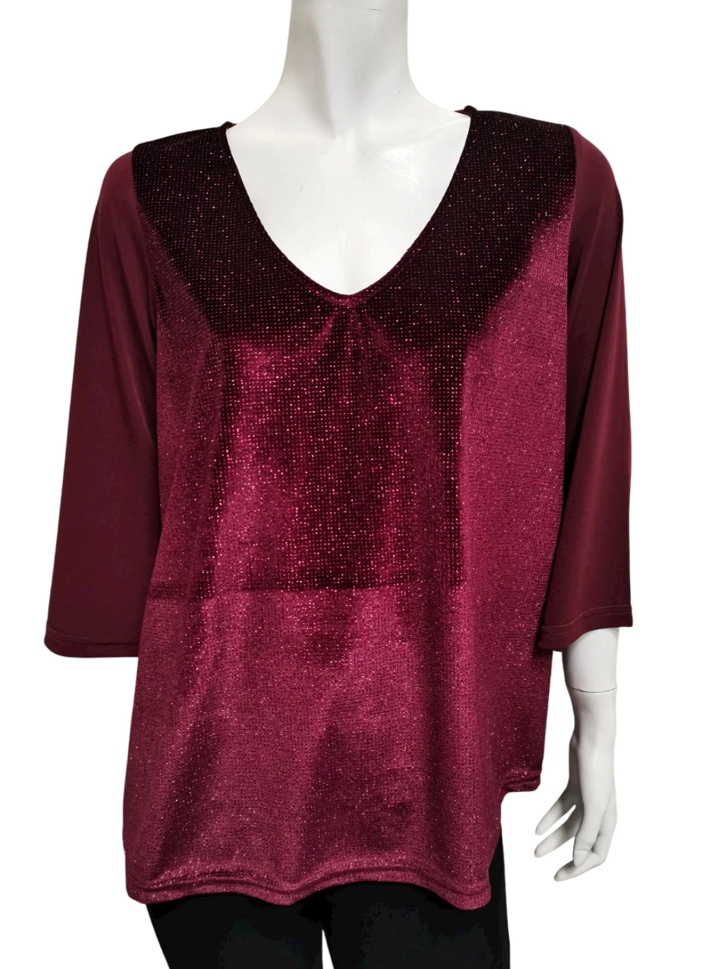 Blusa Scollo V Manica Tre Quarti Donna C519