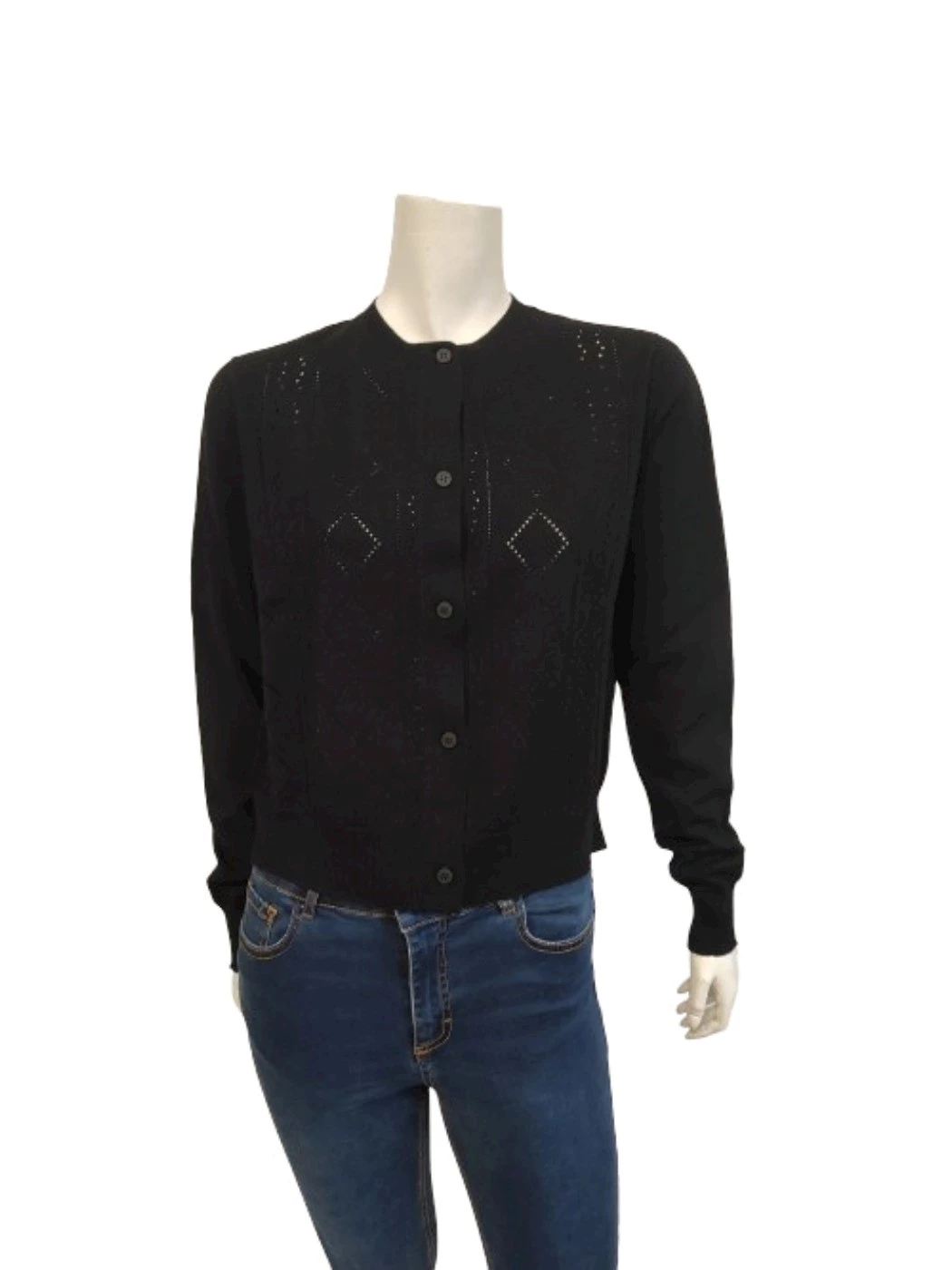 Cardigan Bottoni Donna Traforato D013