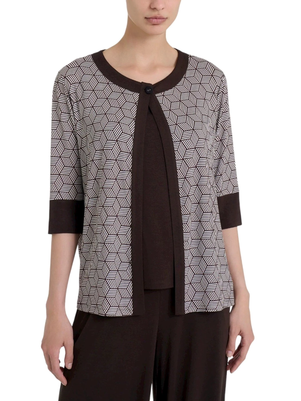 Cardigan Fantasia Manica Tre Quarti Donna DP93TT