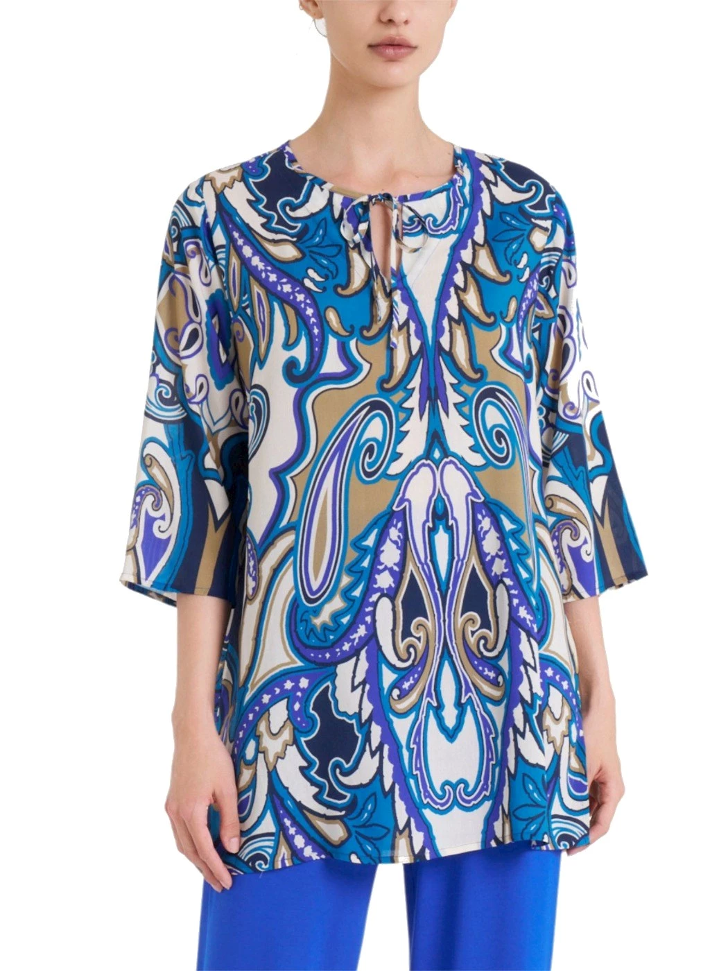 Blusa Con Lacci Manica a Gomito Donna DQ02TW