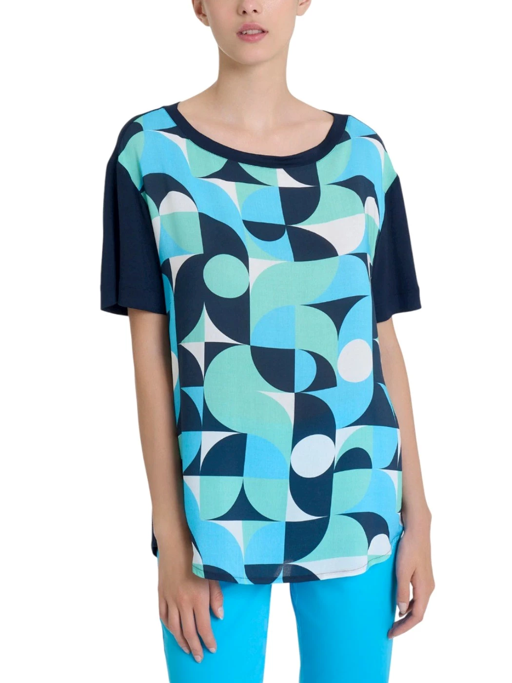 Maglia Girocollo Manica Corta Fantasia Donna DQ34T7