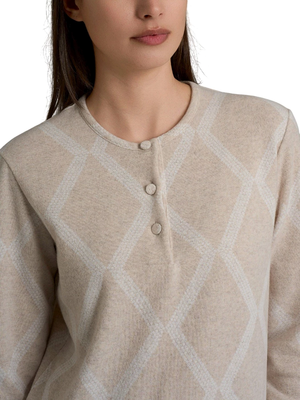 Pigiama Serafino Manica Lunga Donna DR90N1