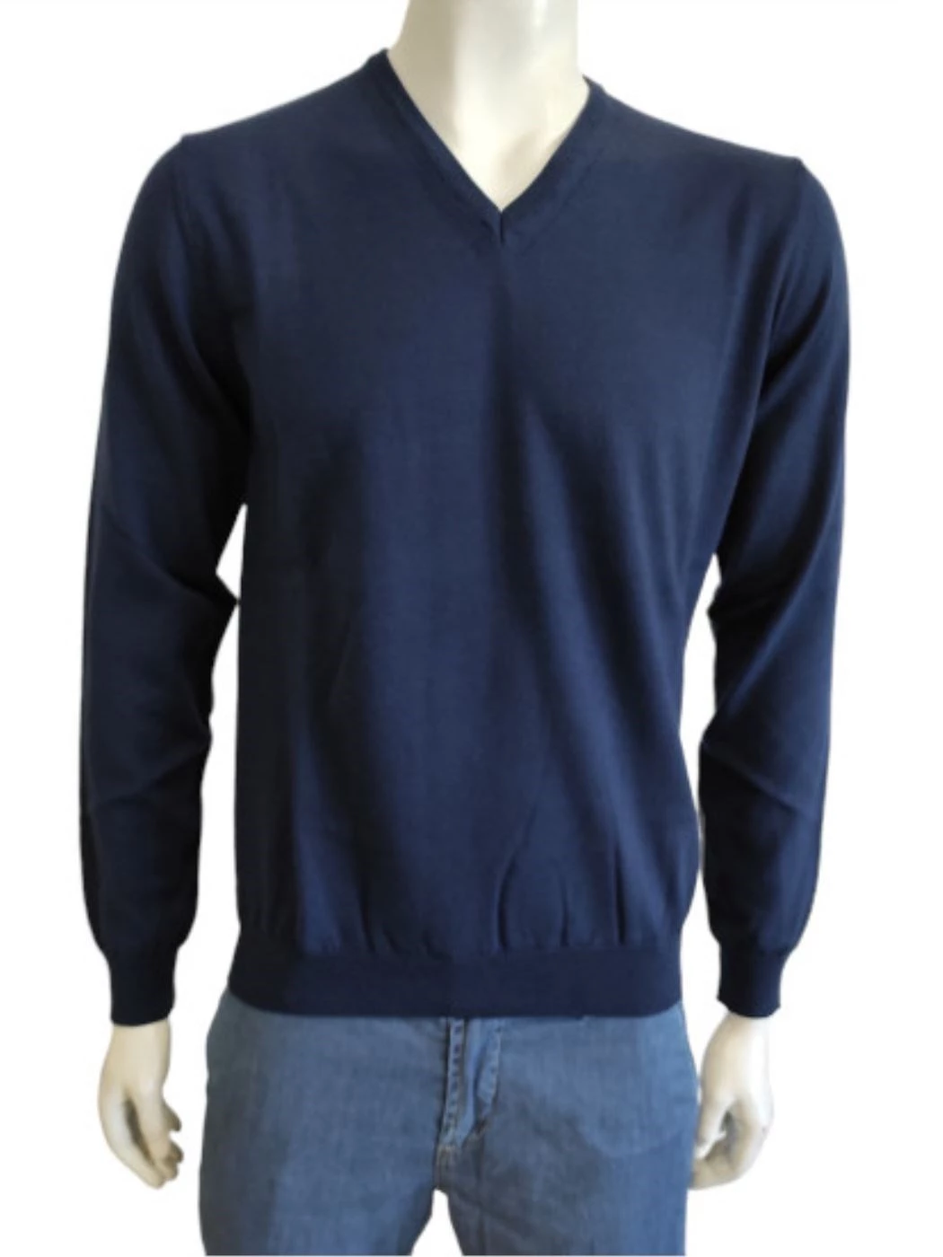 Maglia Uomo Scollo V Pullover Cotone Cashmere H756V