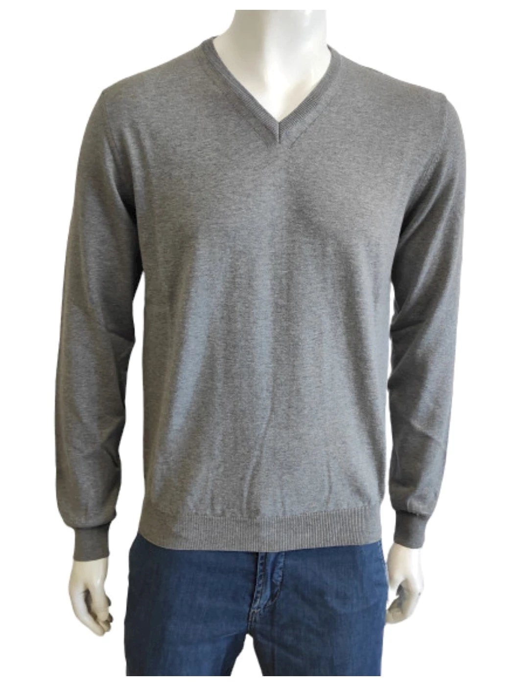 Maglia Uomo Scollo V Pullover Cotone Cashmere H756V