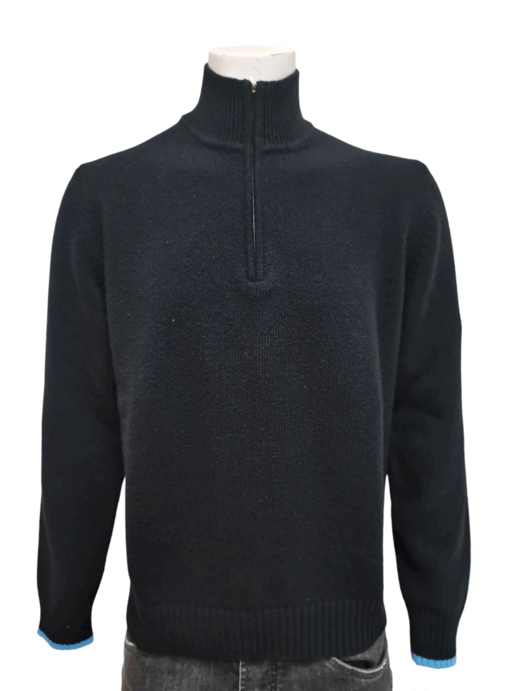 Maglia Lupetto Zip Con Toppe Uomo H866